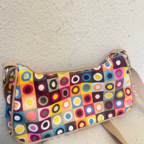 LESPORTSAC Circle‎ Polka Dot Print Small Crossbody Bag Y2K Colorful Hobo - Picture 4 of 8